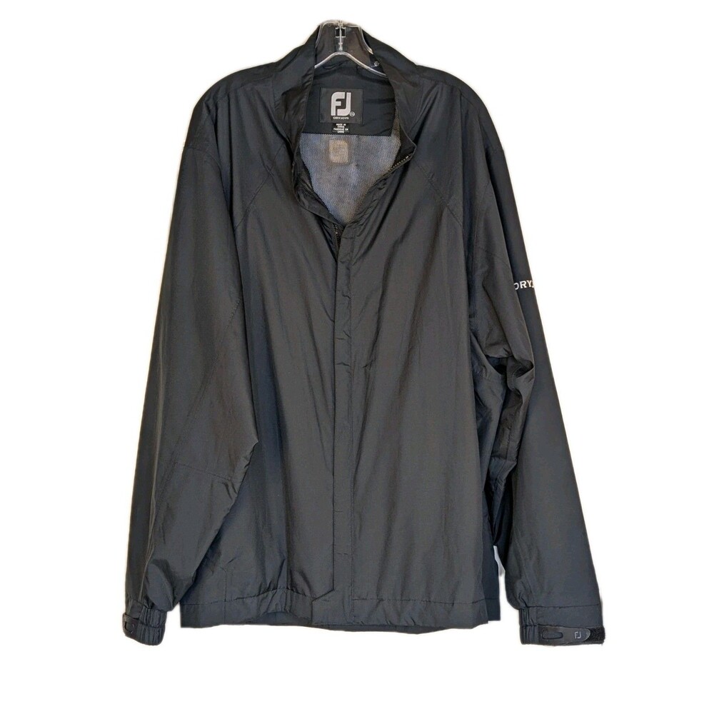 FootJoy FJ DryJoys Men's Size XXL Full Zip Black  Windbreaker Jacket & Pants